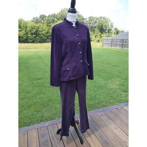 COLDWATER CREEK Purple Corduroy Jacket and Pant Set Size 14/16